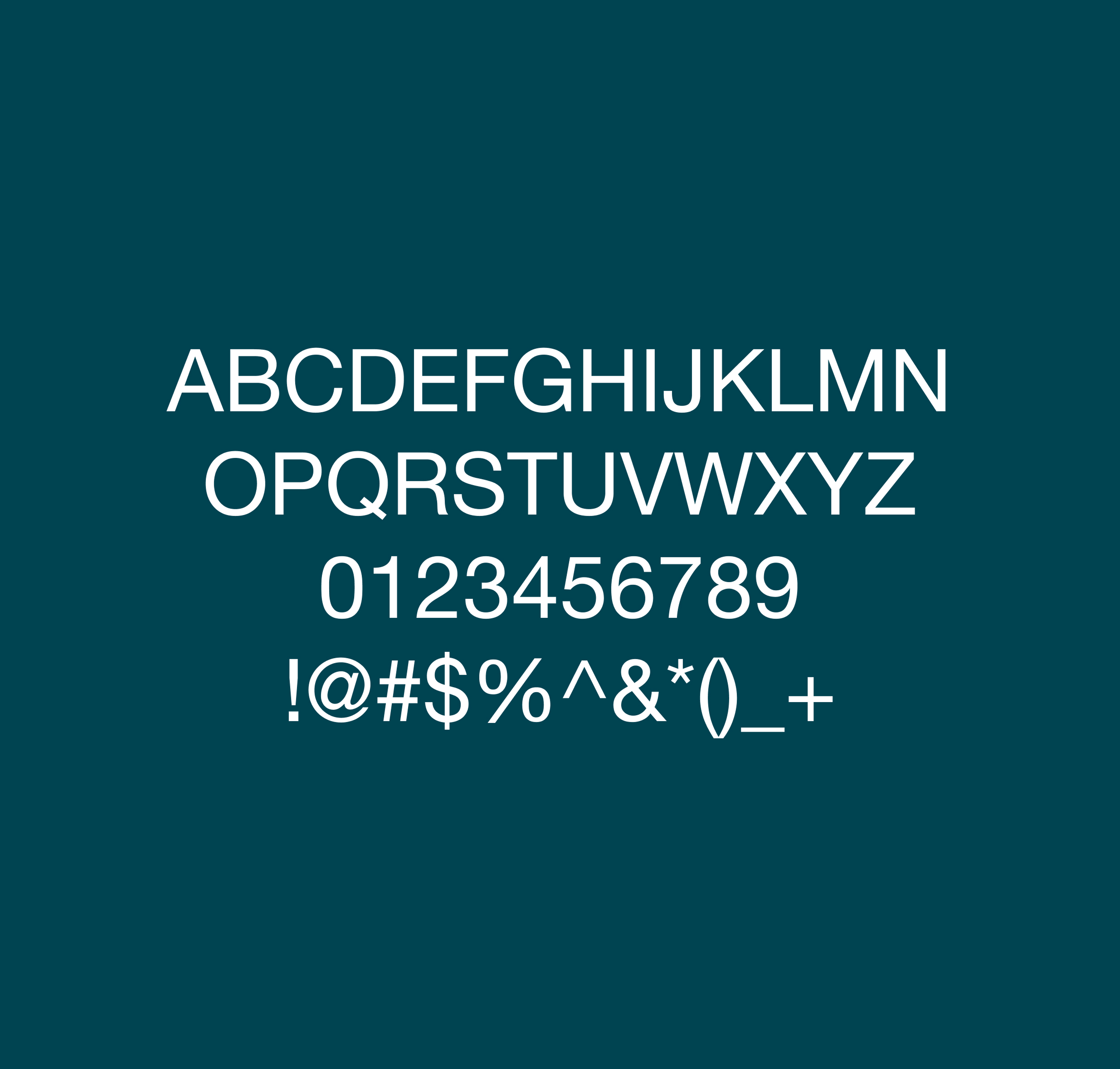 Typography selection — Helvetica Neue